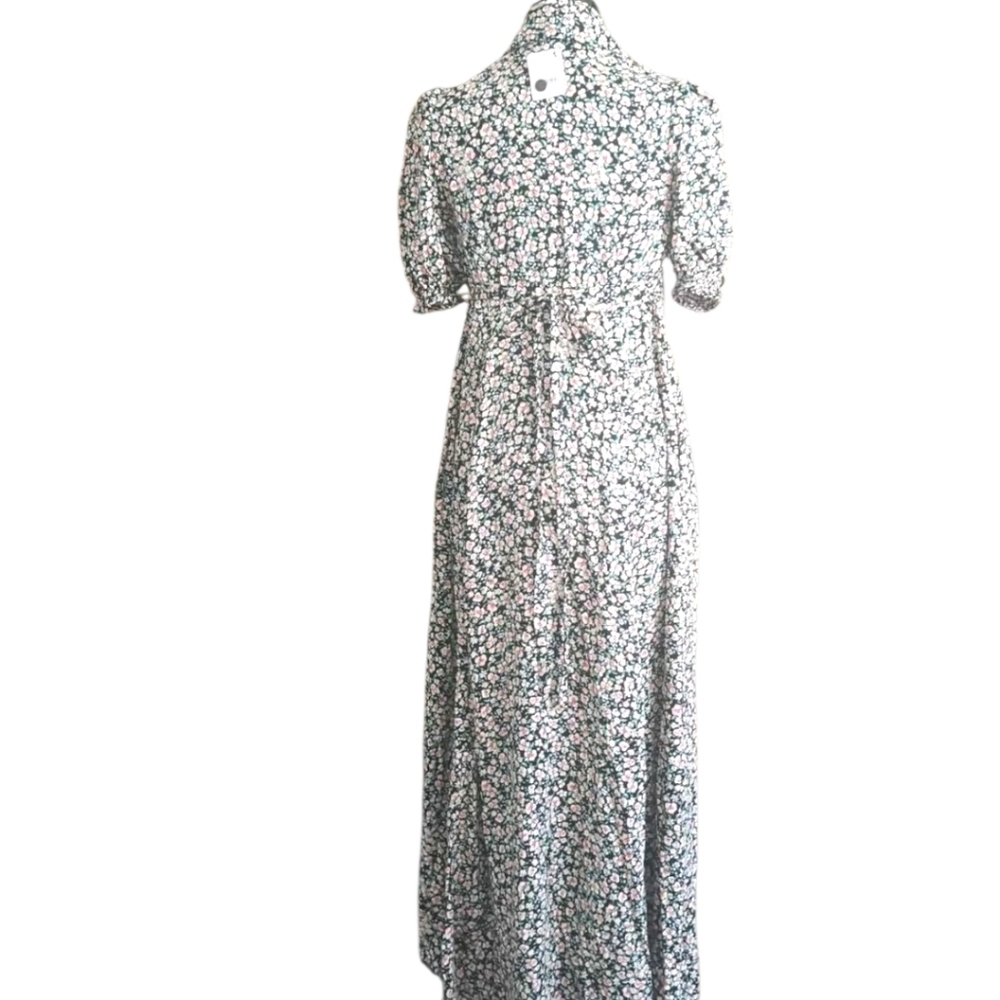 FREE PEOPLE Debbie-Jean Floral Viscose Shirtdress Short Slvs Button Front NWT SM - Picture 7 of 14